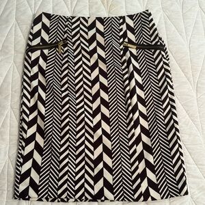 Michael Kors Geometric brown and cream patterned skirt